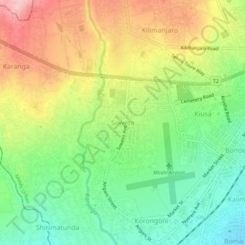 Soweto topographic map, elevation, terrain