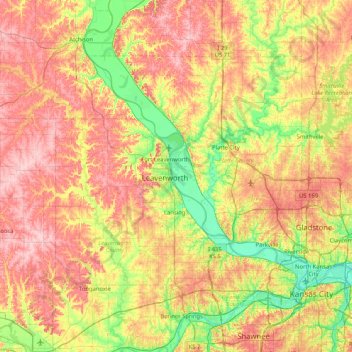 Leavenworth Island topographic map, elevation, terrain