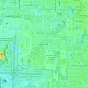 Drew Park topographic map, elevation, terrain