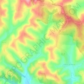 Prisaca topographic map, elevation, terrain