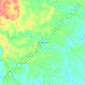 San Miguel topographic map, elevation, terrain