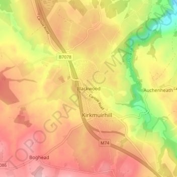 Blackwood topographic map, elevation, terrain