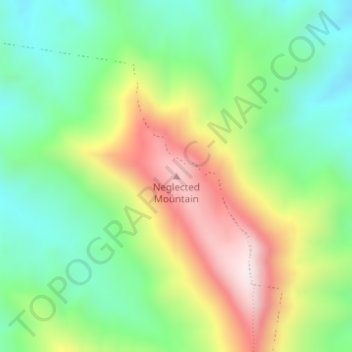 Neglected Mountain topographic map, elevation, terrain