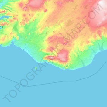 Þórsmörk topographic map, elevation, terrain