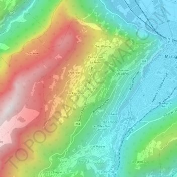 Ravoire topographic map, elevation, terrain