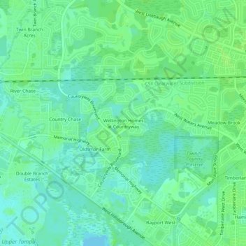 Wellington Homes at Countryway topographic map, elevation, terrain