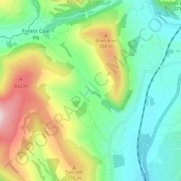 Bettws topographic map, elevation, terrain