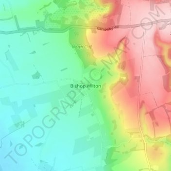 Bishop Wilton topographic map, elevation, terrain