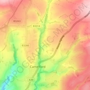 Trefrew topographic map, elevation, terrain