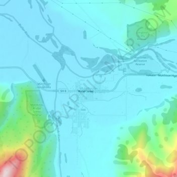 Murchison topographic map, elevation, terrain