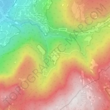Gschnon topographic map, elevation, terrain