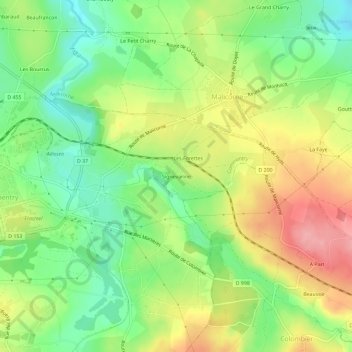 Signevarine topographic map, elevation, terrain