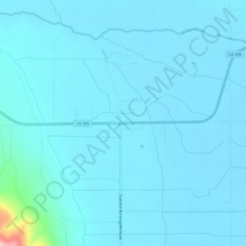 Standish topographic map, elevation, terrain