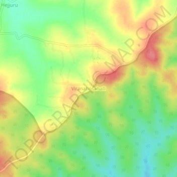 Viranahosahalli topographic map, elevation, terrain