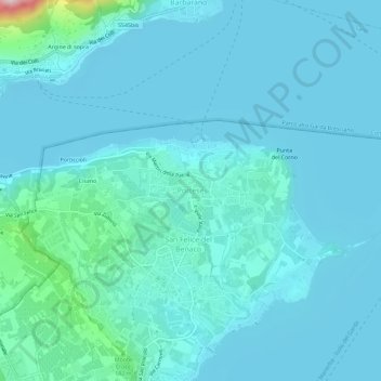 Portese topographic map, elevation, terrain