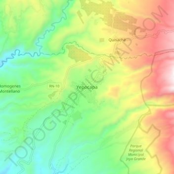 Yepocapa topographic map, elevation, terrain
