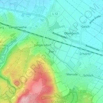 Pier topographic map, elevation, terrain