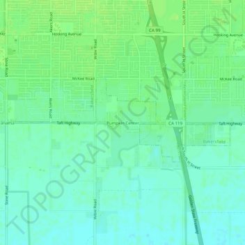 Pumpkin Center topographic map, elevation, terrain