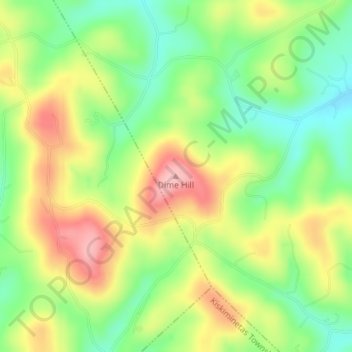 Dime Hill topographic map, elevation, terrain