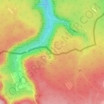 Amphitheater topographic map, elevation, terrain