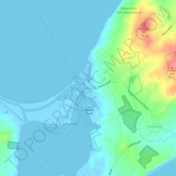 Menemsha topographic map, elevation, terrain