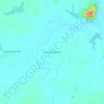 Campo Comprido topographic map, elevation, terrain