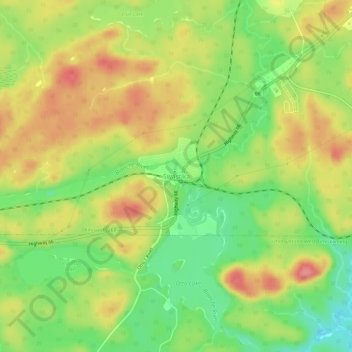Swastika topographic map, elevation, terrain