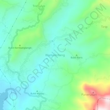 Wadaslintang topographic map, elevation, terrain