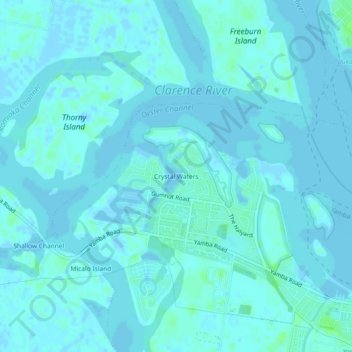 Crystal Waters topographic map, elevation, terrain