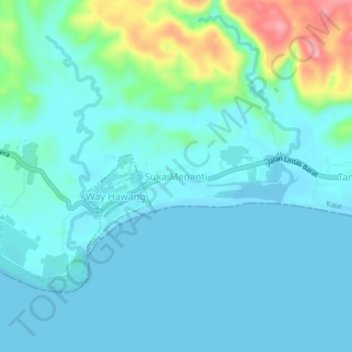 Suka Menanti topographic map, elevation, terrain