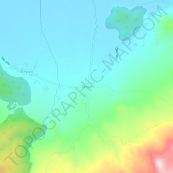 Temel topographic map, elevation, terrain