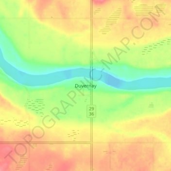 Duvernay topographic map, elevation, terrain