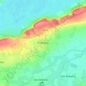 Fivehead topographic map, elevation, terrain