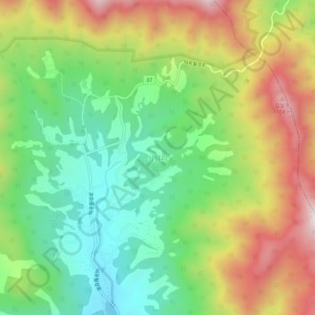 Sangnam-ri topographic map, elevation, terrain