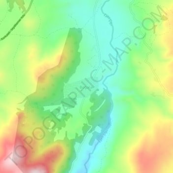 Boğalar topographic map, elevation, terrain