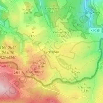 Fürstenau topographic map, elevation, terrain