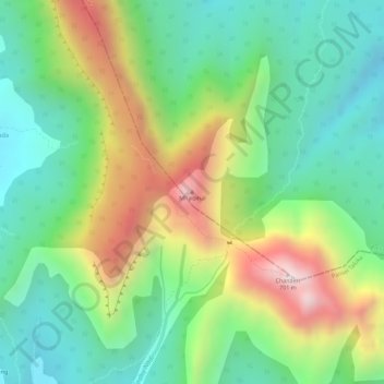 Mhaismal topographic map, elevation, terrain