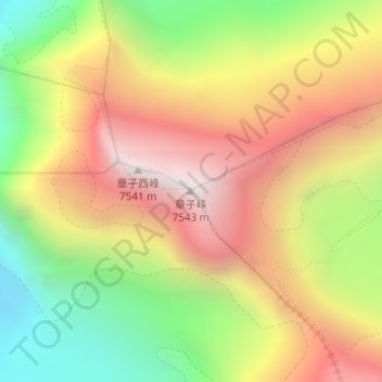 章子峰 topographic map, elevation, terrain