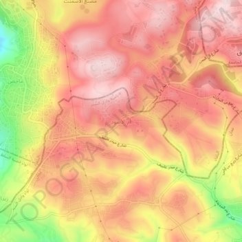 Um al Usud topographic map, elevation, terrain