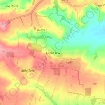 Great Tew topographic map, elevation, terrain