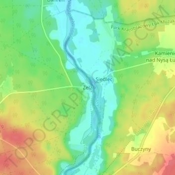 Zelz topographic map, elevation, terrain