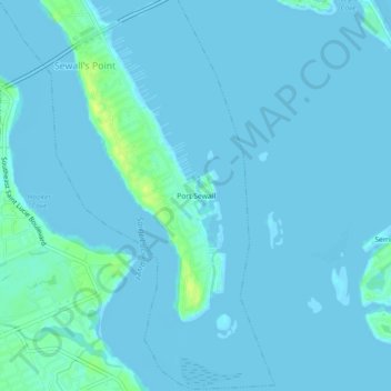 Port Sewall topographic map, elevation, terrain