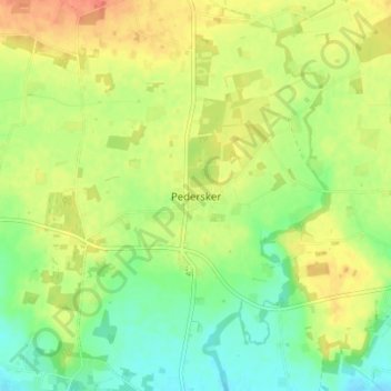 Pedersker topographic map, elevation, terrain