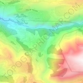 Yahchouch topographic map, elevation, terrain