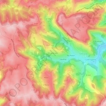 Combrieu topographic map, elevation, terrain