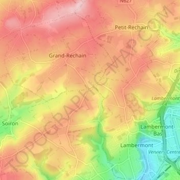 Tribomont topographic map, elevation, terrain