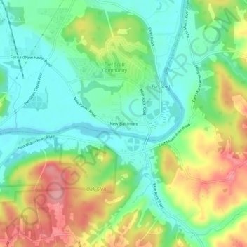 New Baltimore topographic map, elevation, terrain