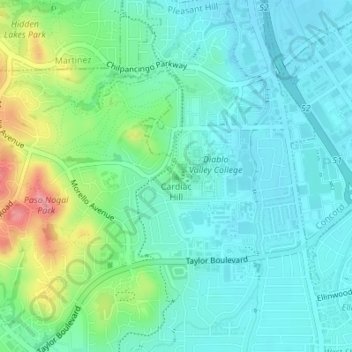 Cardiac Hill topographic map, elevation, terrain