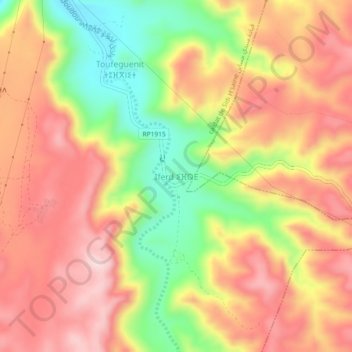 Iferd n’ Id Lahousine topographic map, elevation, terrain