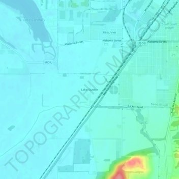 Lake Station topographic map, elevation, terrain